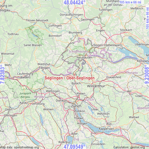 Seglingen / Ober-Seglingen on map