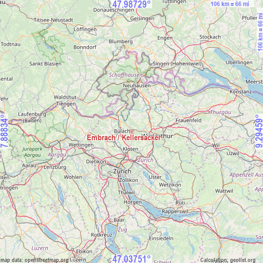 Embrach / Kellersacker on map