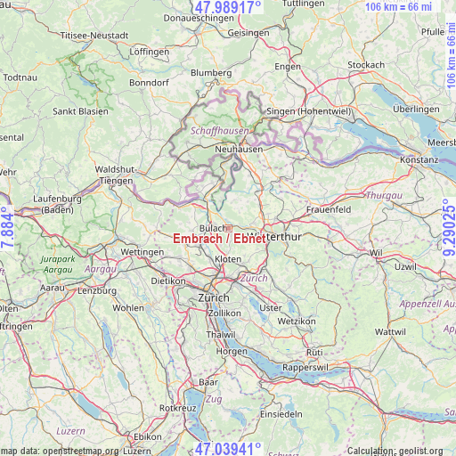 Embrach / Ebnet on map