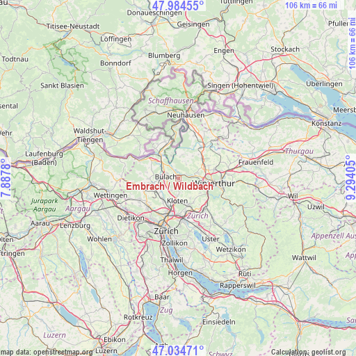 Embrach / Wildbach on map