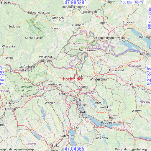 Hochfelden on map