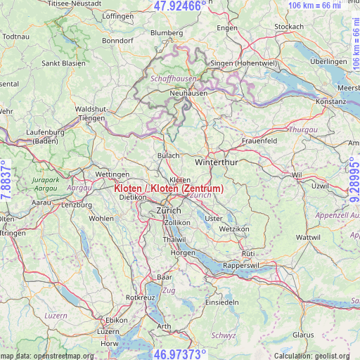 Kloten / Kloten (Zentrum) on map