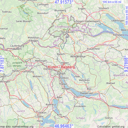Kloten / Balsberg on map