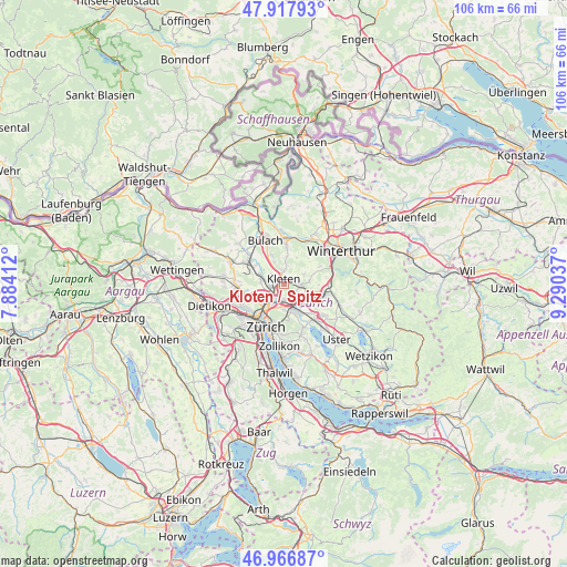 Kloten / Spitz on map
