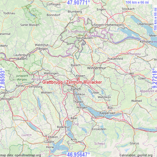 Glattbrugg / Zentrum Müllacker on map