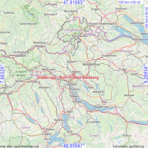 Glattbrugg / Rohr/Platten-Balsberg on map