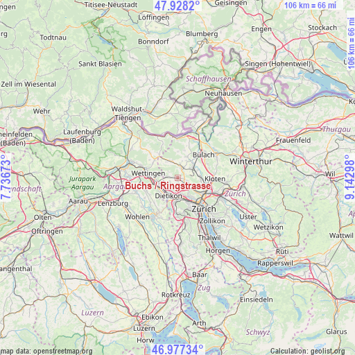 Buchs / Ringstrasse on map