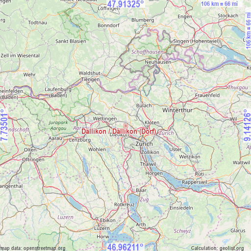Dällikon / Dällikon (Dorf) on map