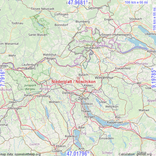 Niederglatt / Nöschikon on map