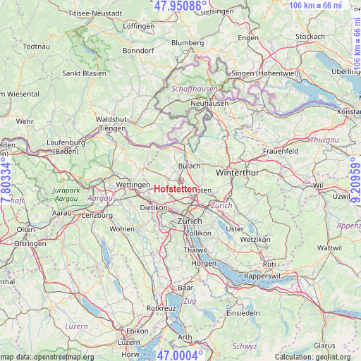 Hofstetten on map