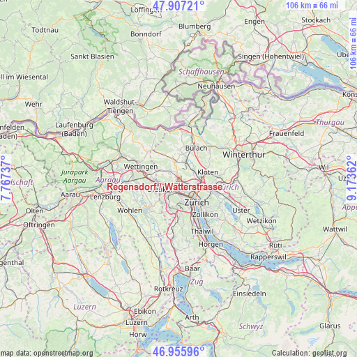 Regensdorf / Watterstrasse on map