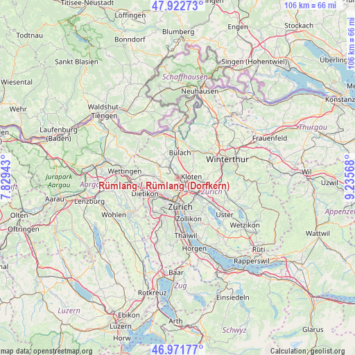 Rümlang / Rümlang (Dorfkern) on map