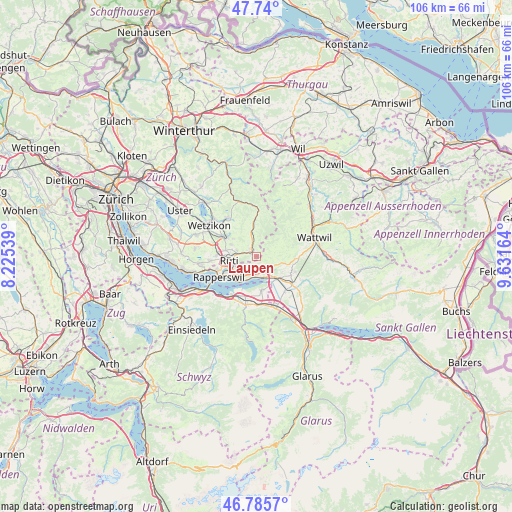 Laupen on map