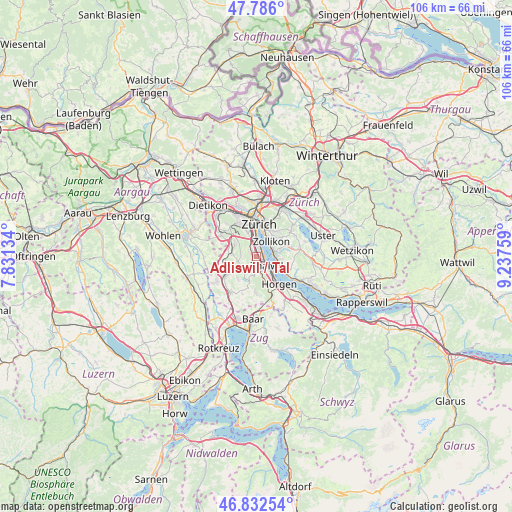 Adliswil / Tal on map