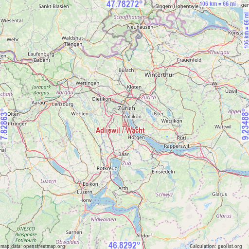 Adliswil / Wacht on map