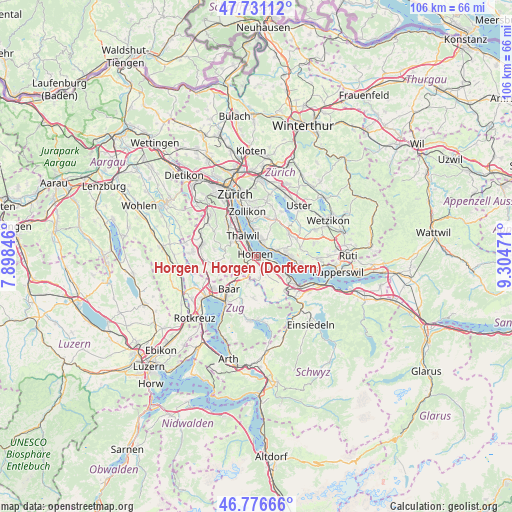 Horgen / Horgen (Dorfkern) on map