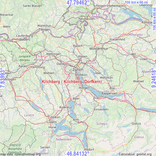 Kilchberg / Kilchberg (Dorfkern) on map