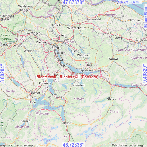 Richterswil / Richterswil (Dorfkern) on map