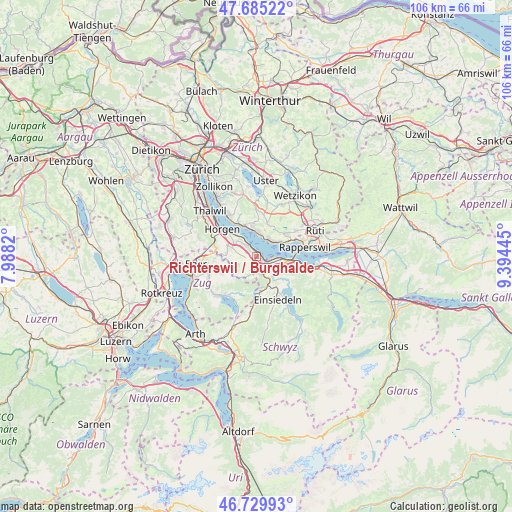 Richterswil / Burghalde on map