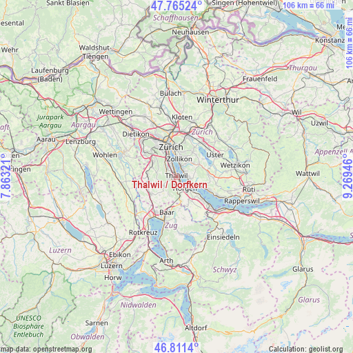 Thalwil / Dorfkern on map