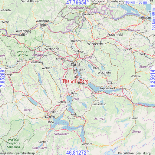 Thalwil / Berg on map