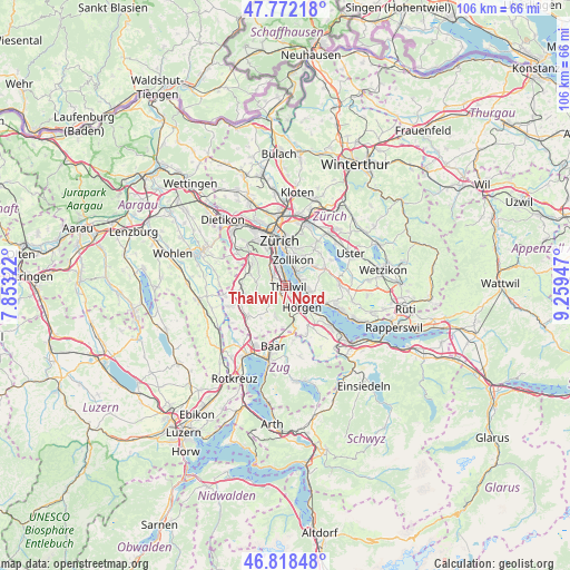 Thalwil / Nord on map
