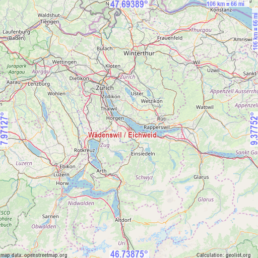 Wädenswil / Eichweid on map