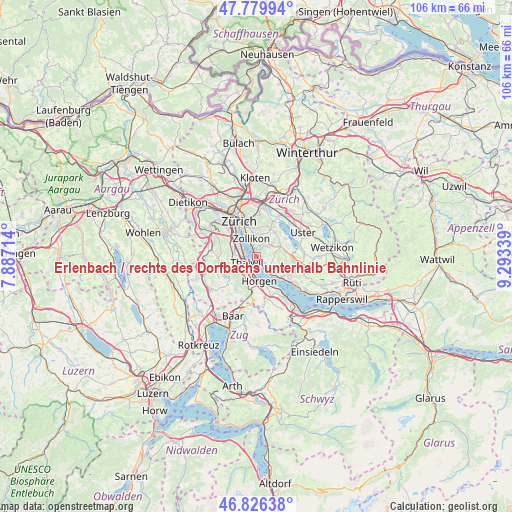 Erlenbach / rechts des Dorfbachs unterhalb Bahnlinie on map