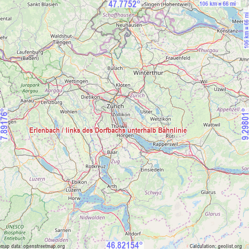 Erlenbach / links des Dorfbachs unterhalb Bahnlinie on map