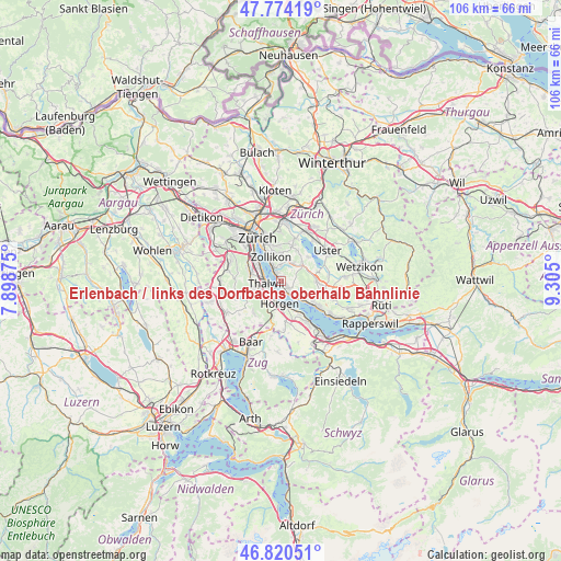 Erlenbach / links des Dorfbachs oberhalb Bahnlinie on map