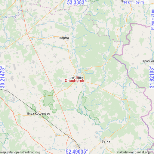 Chachersk on map