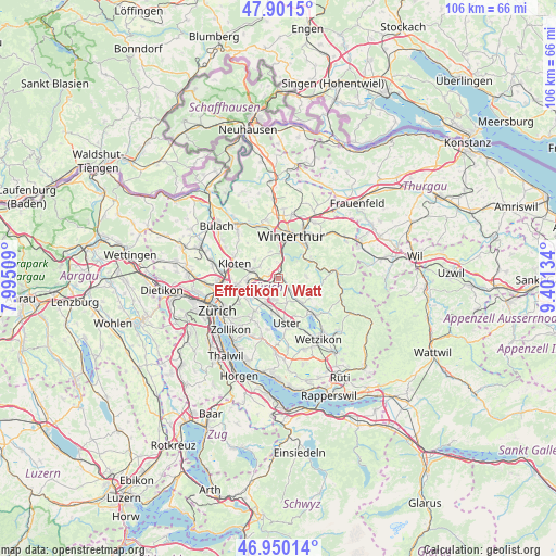 Effretikon / Watt on map