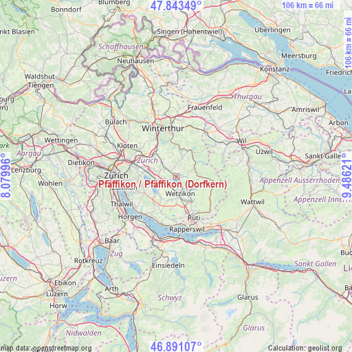 Pfäffikon / Pfäffikon (Dorfkern) on map