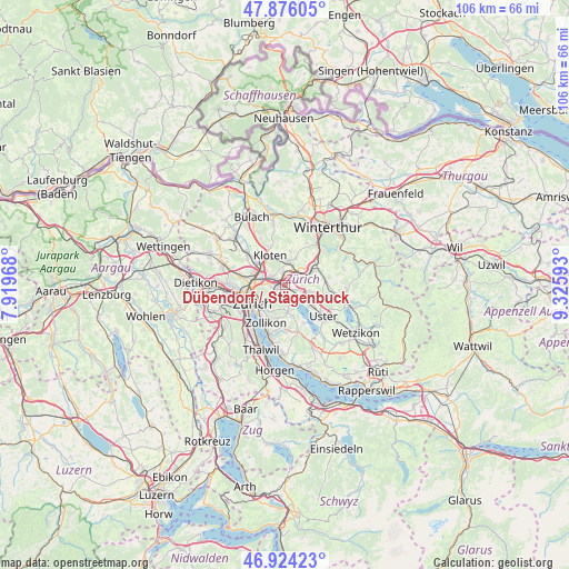Dübendorf / Stägenbuck on map