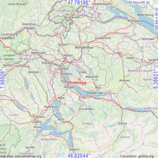Hinteregg on map