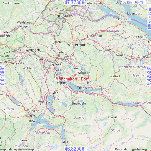 Mönchaltorf / Dorf on map