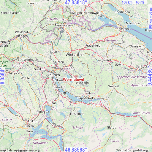 Wermatswil on map