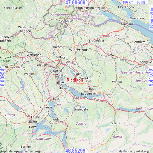 Riedikon on map