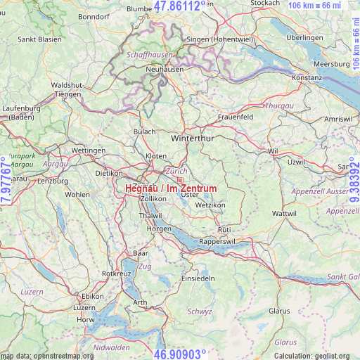 Hegnau / Im Zentrum on map