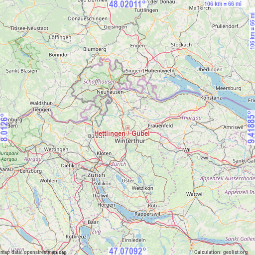 Hettlingen / Gübel on map