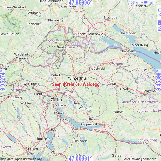 Seen (Kreis 3) / Waldegg on map