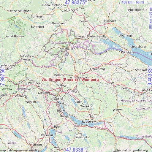 Wülflingen (Kreis 6) / Weinberg on map