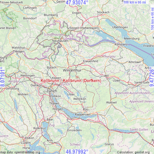 Kollbrunn / Kollbrunn (Dorfkern) on map