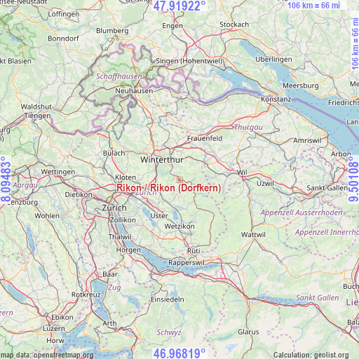 Rikon / Rikon (Dorfkern) on map