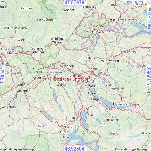 Dietikon / Unterdorf on map