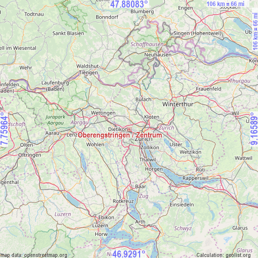 Oberengstringen / Zentrum on map