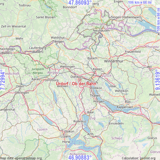 Urdorf / Ob der Bahn on map