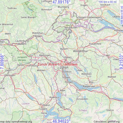 Zürich (Kreis 11) / Affoltern on map