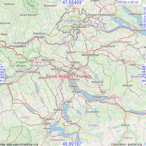 Zürich (Kreis 7) / Fluntern on map