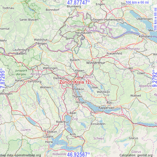 Zürich (Kreis 12) on map